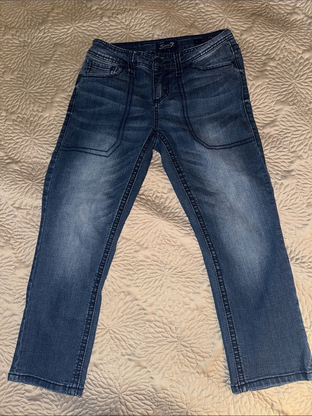 Dark Wash Denim Jeans - Blue